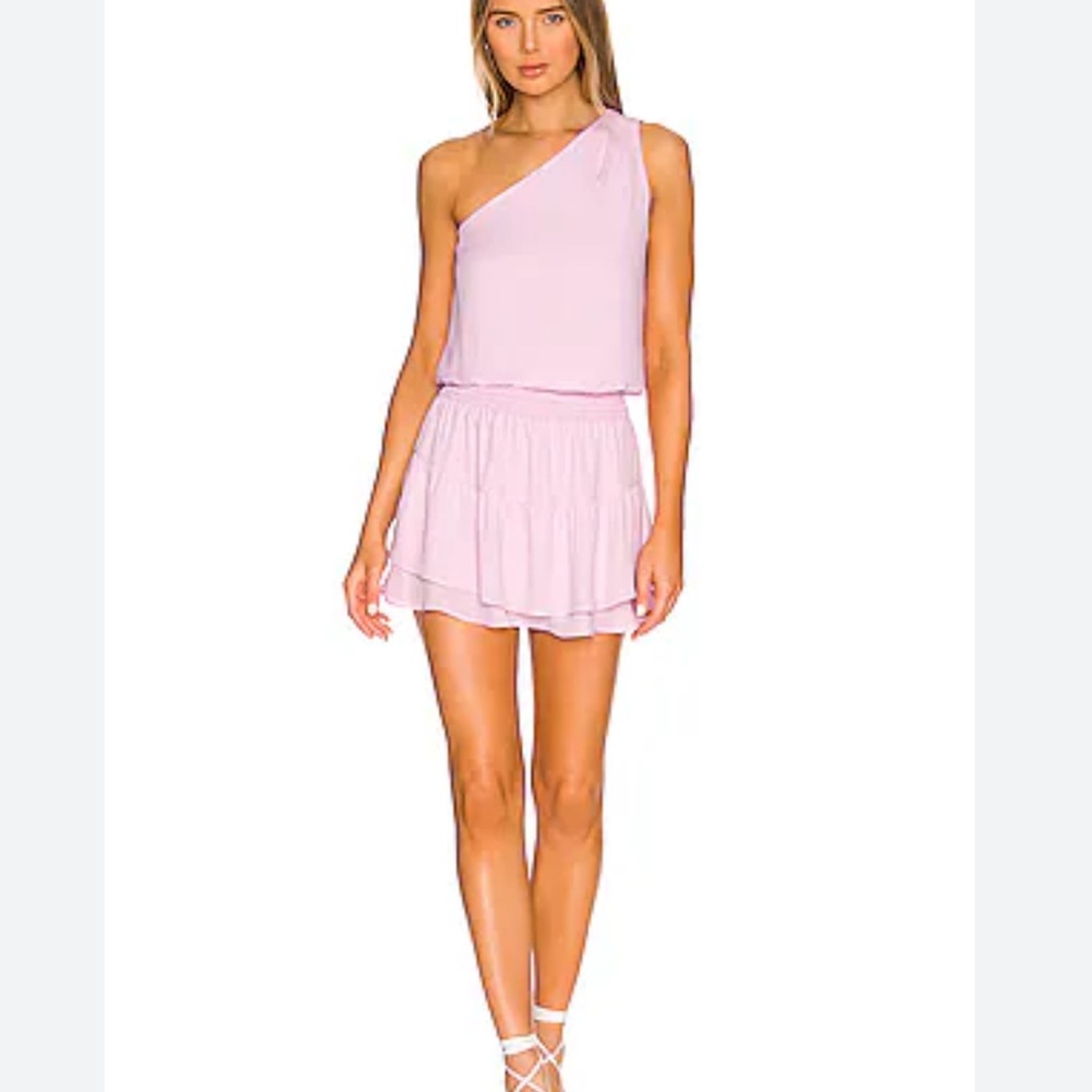 krisa One Shoulder Ruffle Mini Dress in Rose | REVOLVE